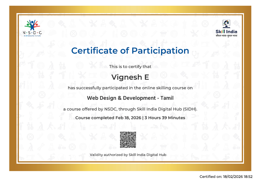 Web Design & Development - Tamil Skill India